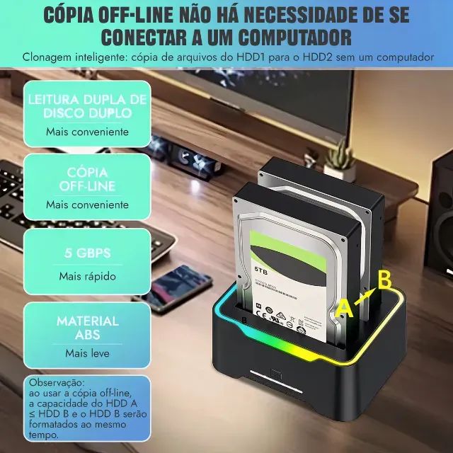 Dock Station 2 HD 3,5" ou 2,5" - Foto 3