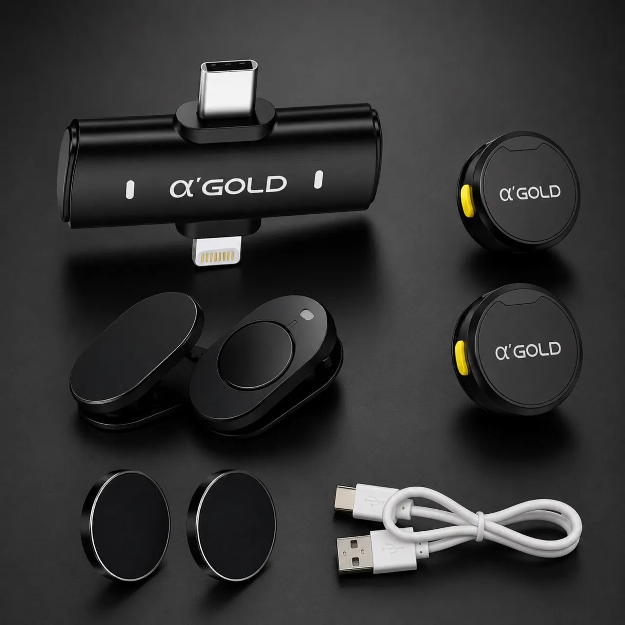 Microfone de Lapela Sem Fio Bluetooth Gold MCF-38D | Kit com 2 Microfones para Celular - Foto 3