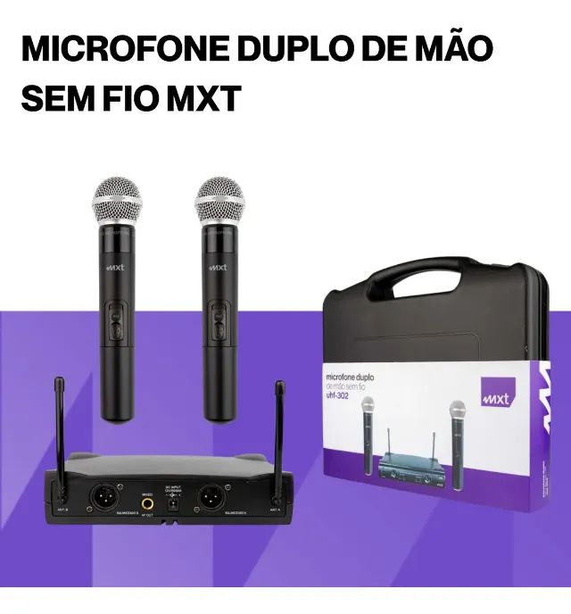 Microfones Sem Fio MXT UHF-302 Dinâmico Cardioide e Direcional - Foto 5