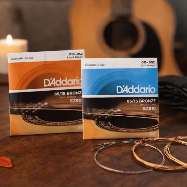 Cordas D'Addario 010 + 011 Violão Aço 85/15 Bronze Original