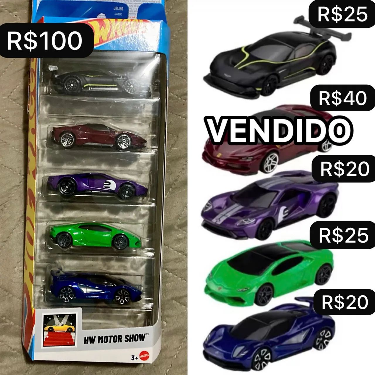 Carrinhos hot wheels pack
