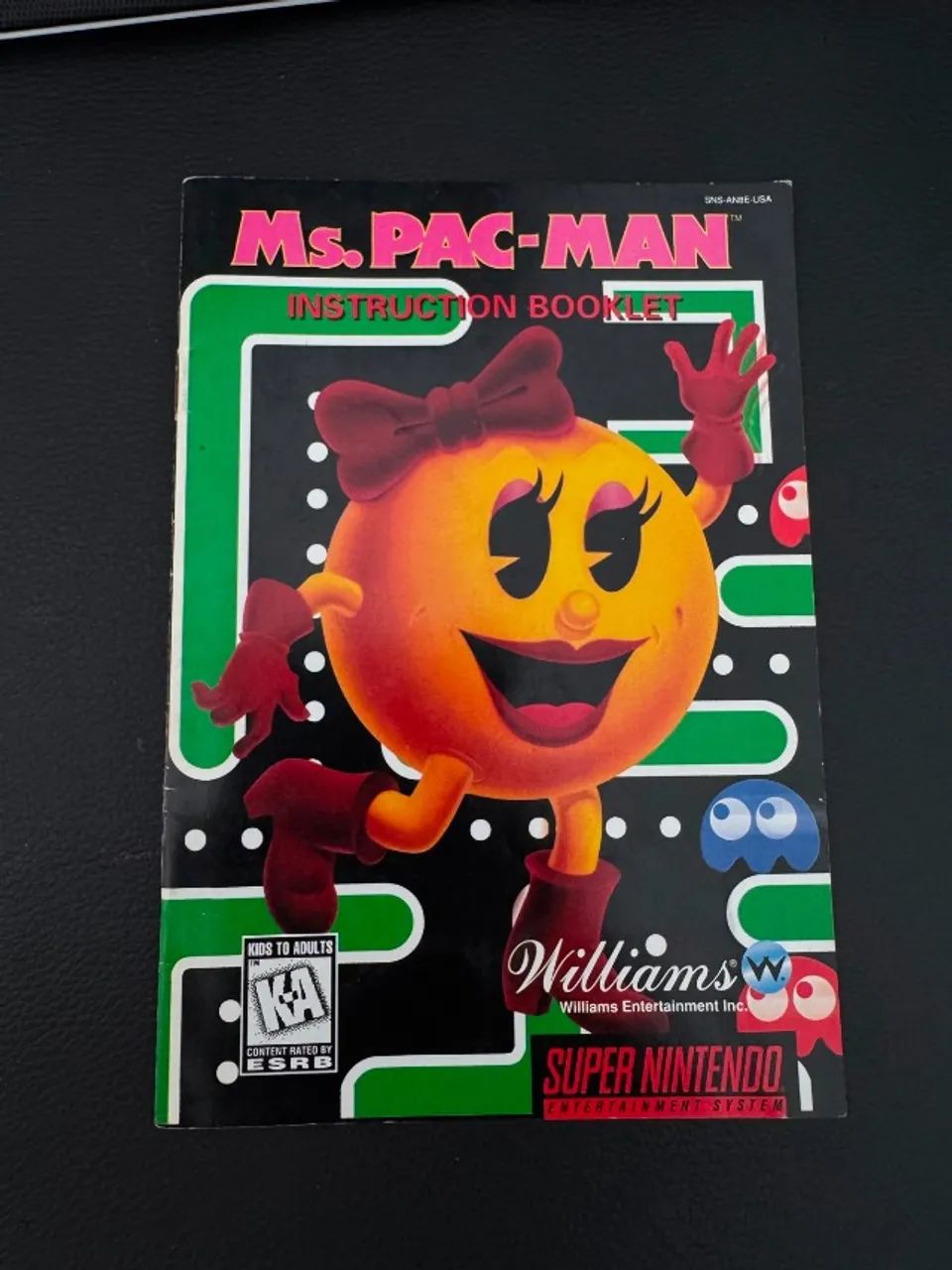 Manual Ms. Pac-Man  Super Nintendo Original Colorido