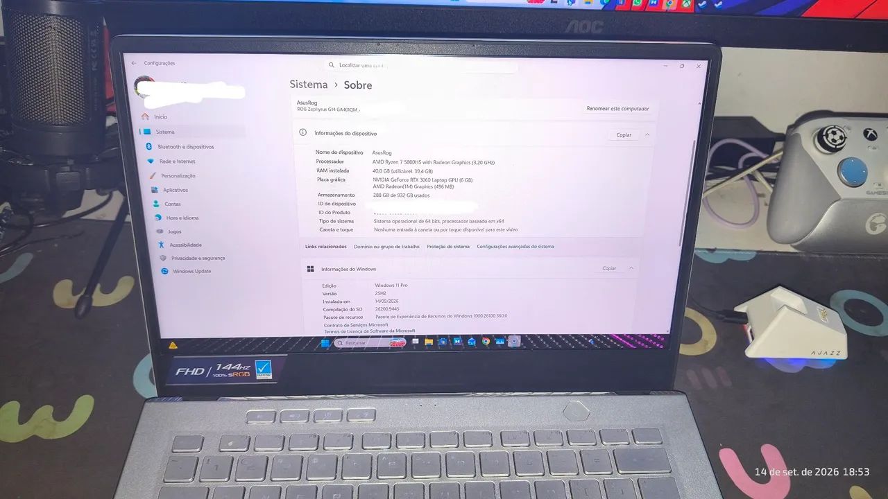 Notebook gamer Asus Rog Zephyrus G14  - Foto 4