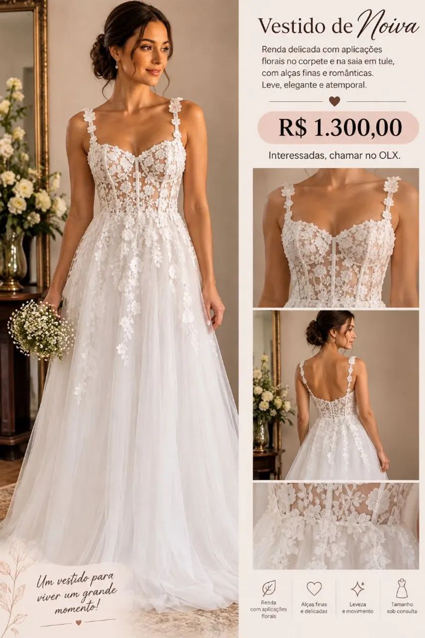 Vendo Vestido de noiva semi novo