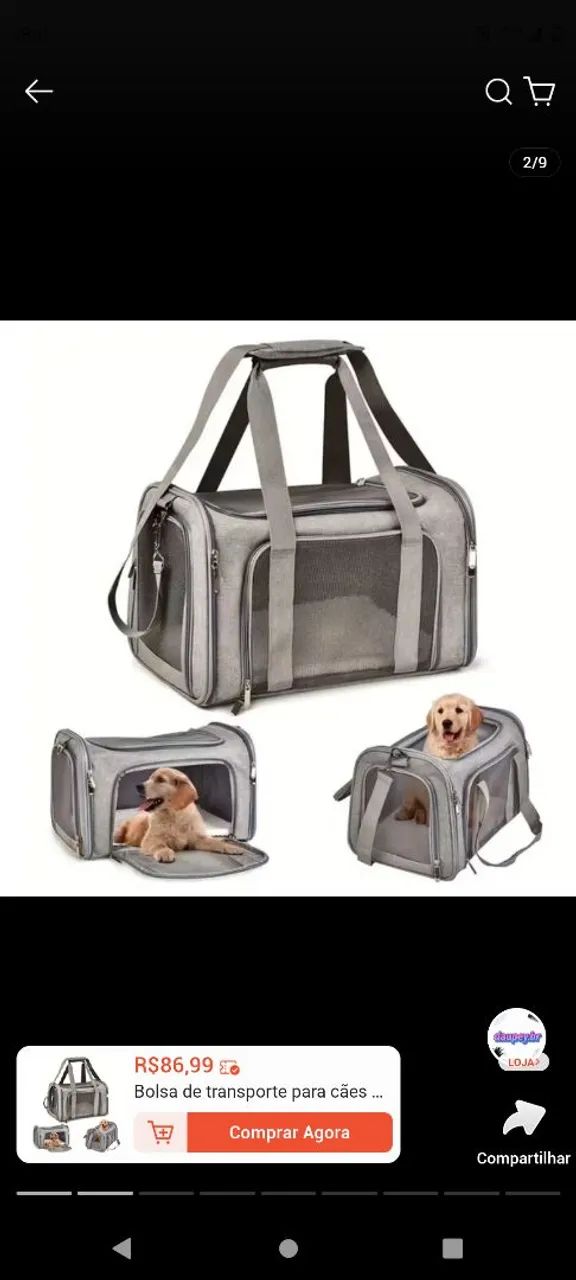 Bolsa para  cachorro  nova 