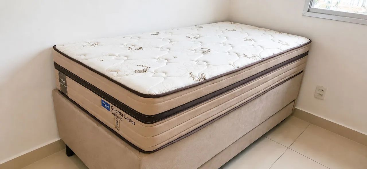 Cama Box Solteiro + Colchão Probel Guarda Costas Valência
