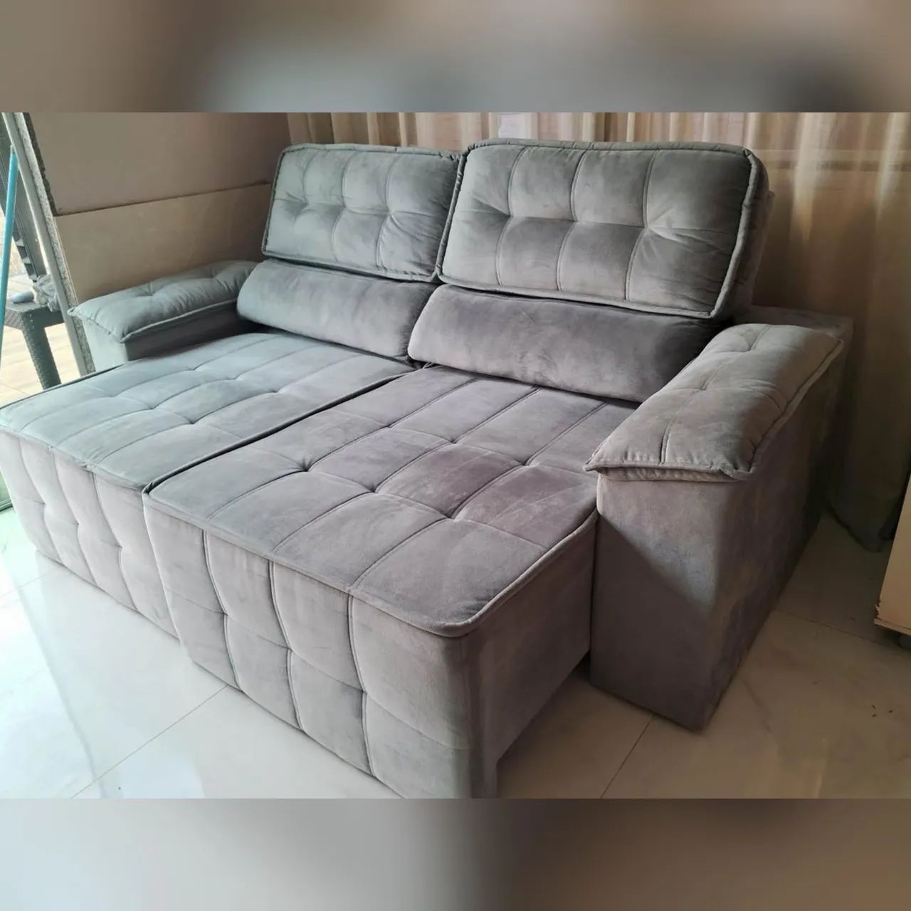 Sofá retrátil e reclinável semi novo  - Foto 2