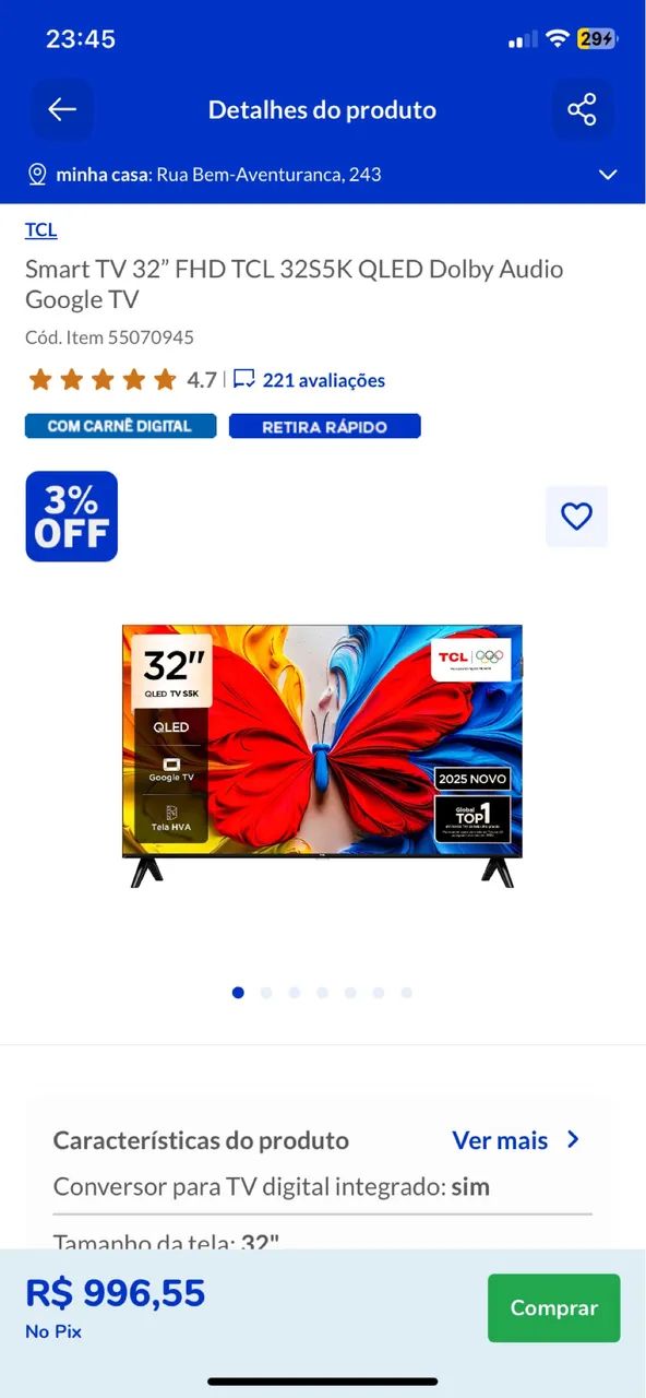 Televisão 32 TCL444716910118195200