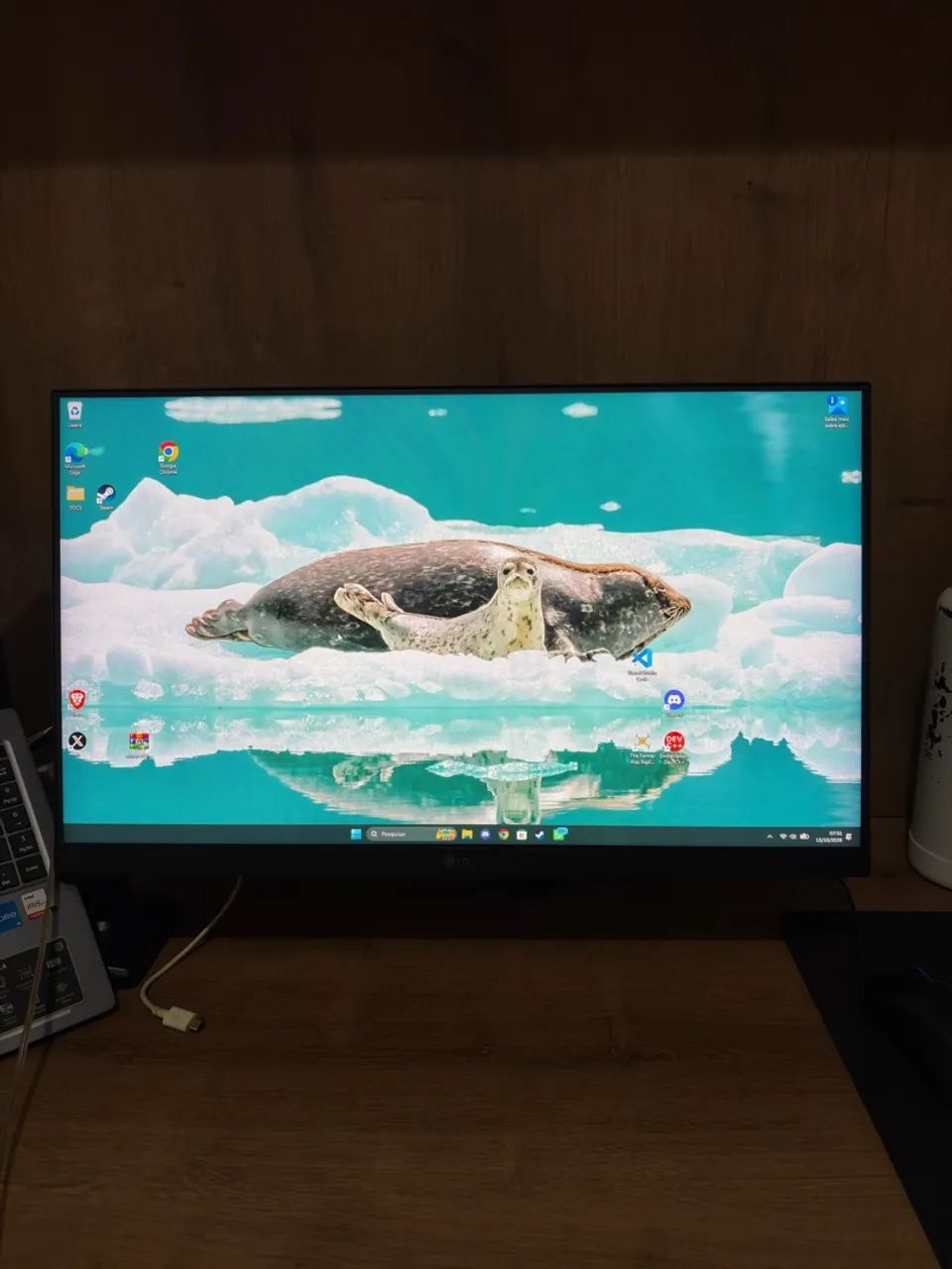 Monitor LG ultragear 144hz + braço articulado. 