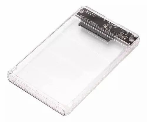 Case em acrílico pra HD sata 2.5 SSD + cabo USB 3.0