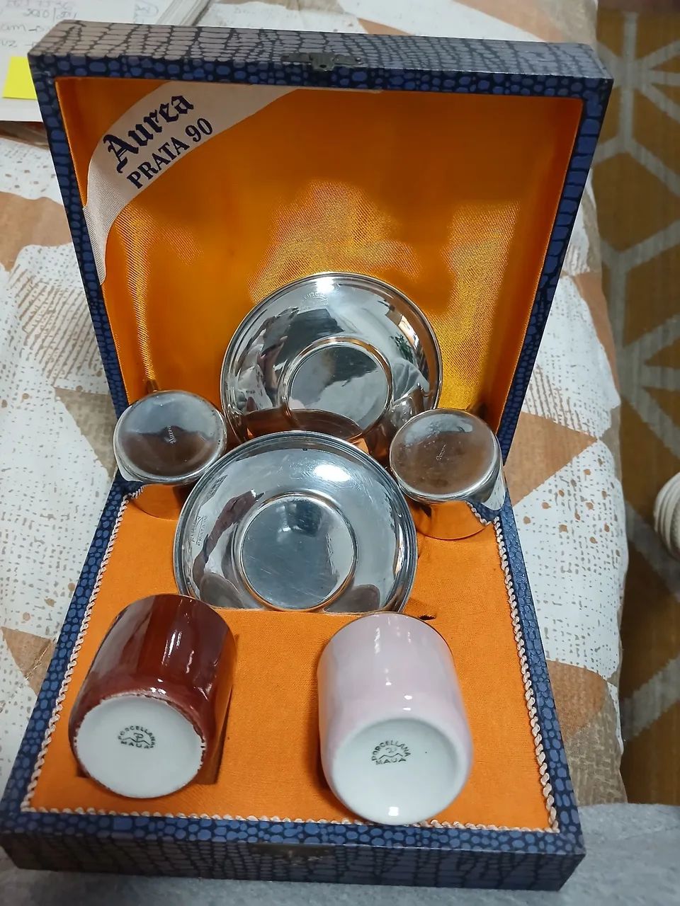 Xícaras Aurea prata 90 antigas - Foto 2