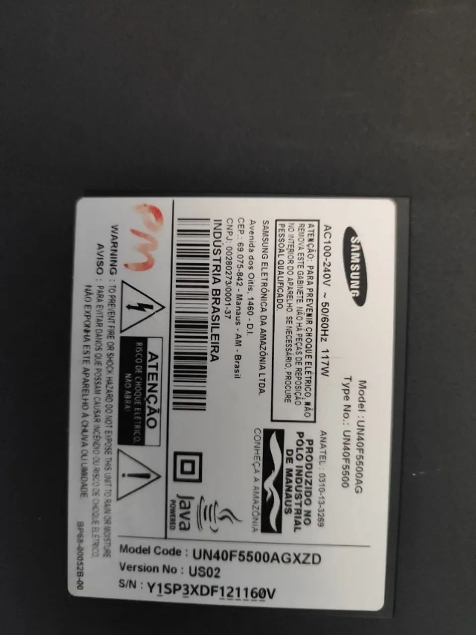  Smart TV Samsung 40 Polegadas UN40F5500 (Com Defeito / Para Retirada de Peças) - Foto 2