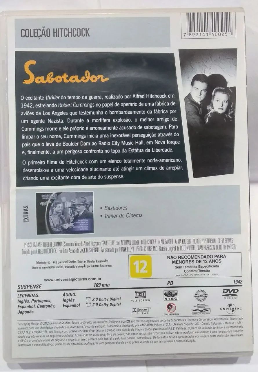 DVD Sabotador Alfred Hitchcock - Foto 2