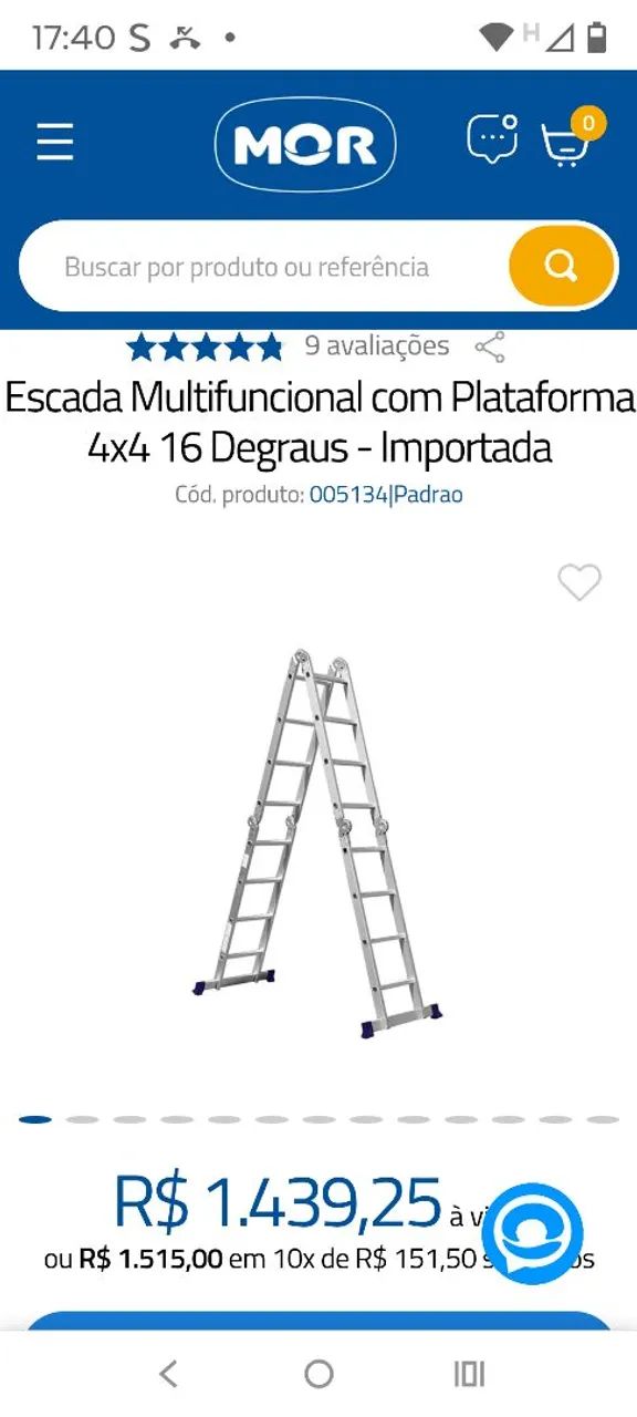 Escada articulada com plataforma Mor 3*4 - Foto 2