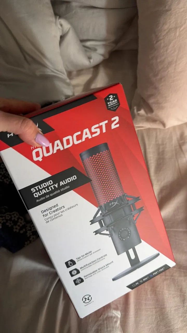 Microfone HyperX QuadCast 2 - NOVO, NUNCA USADO - Foto 3