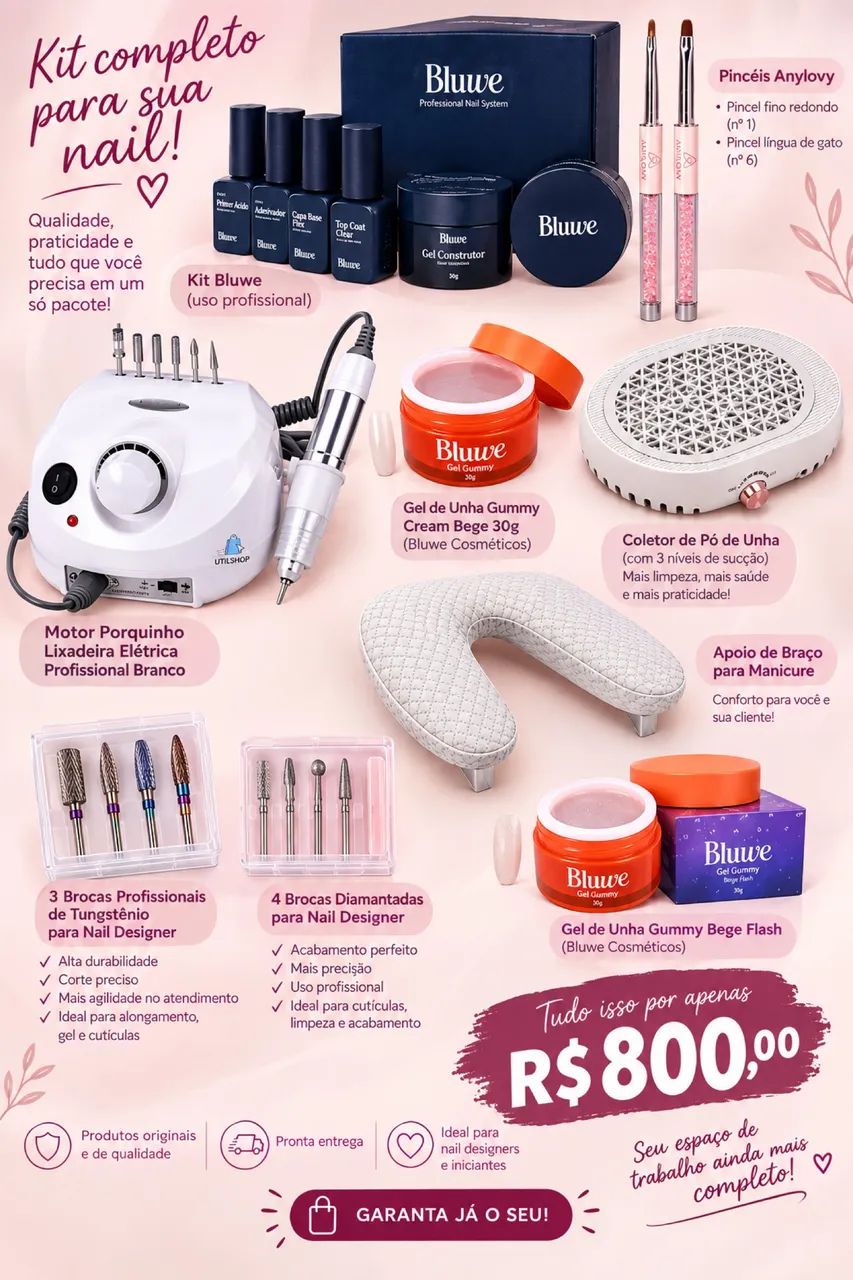 Kit nail designer completo 