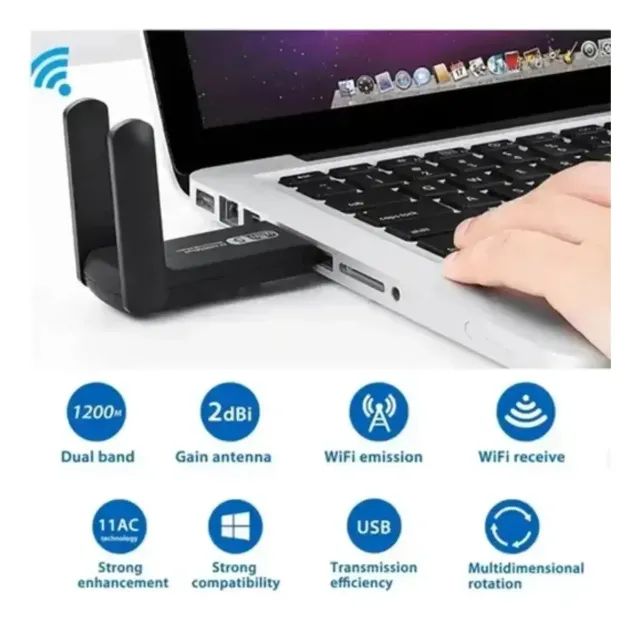 Adaptador Wifi 5ghz Usb Dual Band Para Pc Mod. Ka-t8189 - Kapbom Ultra Rápido - Foto 6