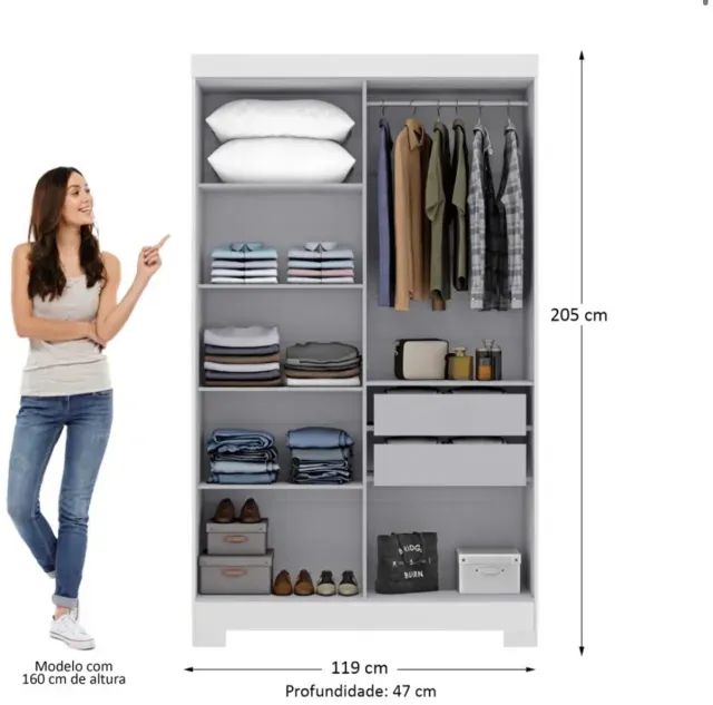 Guarda Roupa Ouro 100% MDF com 4 Portas e 2 Gavetas - Entrega Imediata! - Foto 4