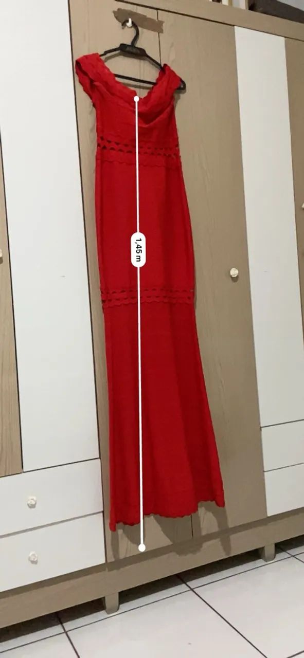 Vestido longo de festa vermelho - Foto 5