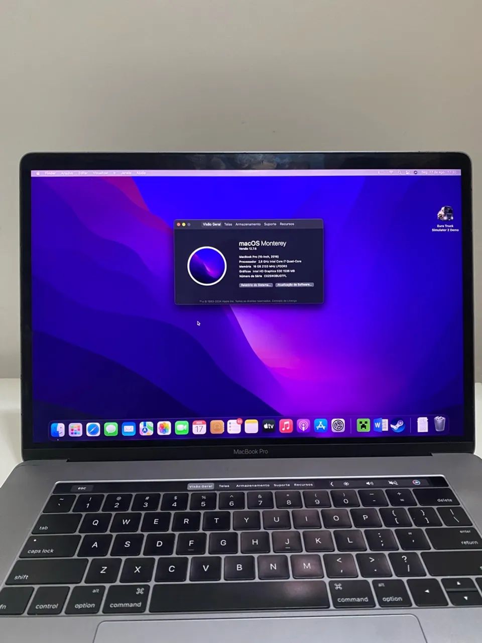 Macbook Pro 15 polegadas | Touchbar | Intel I7 | 16GB RAM | 256GB SSD - Foto 4