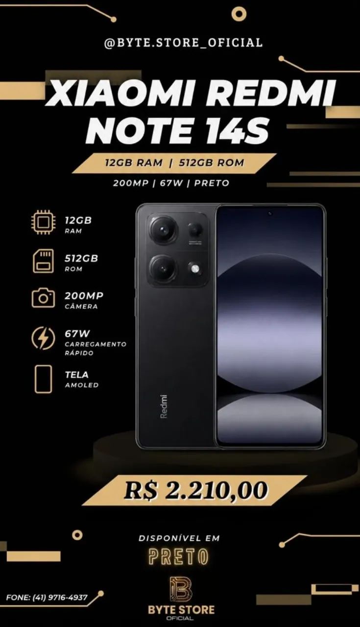 Xiaomi Redmi Note 14S - 512GB - 12GB Ram