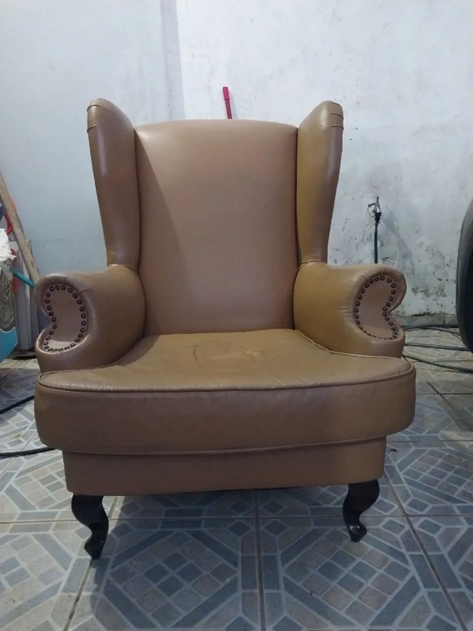 Poltrona vintage berger com puff  - Foto 4