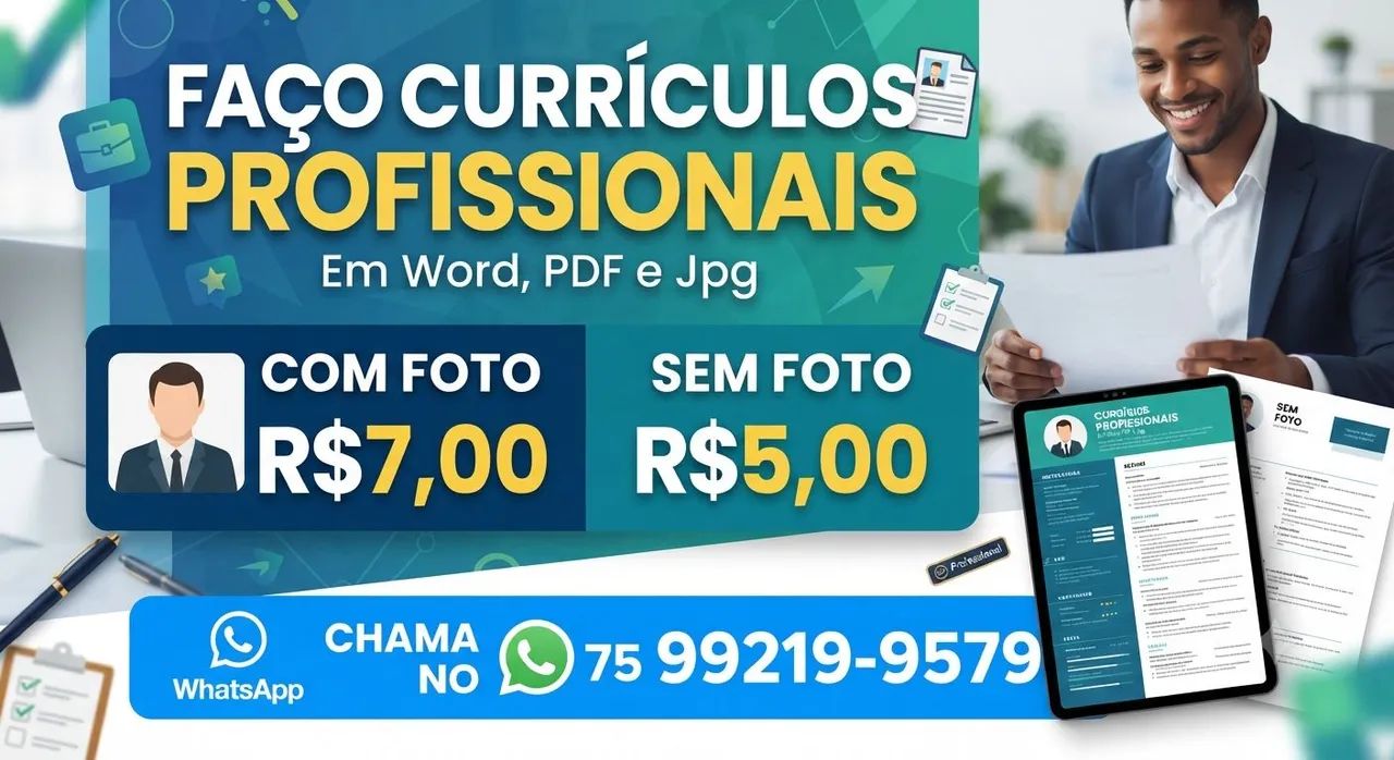 Faço currículos profissionais 