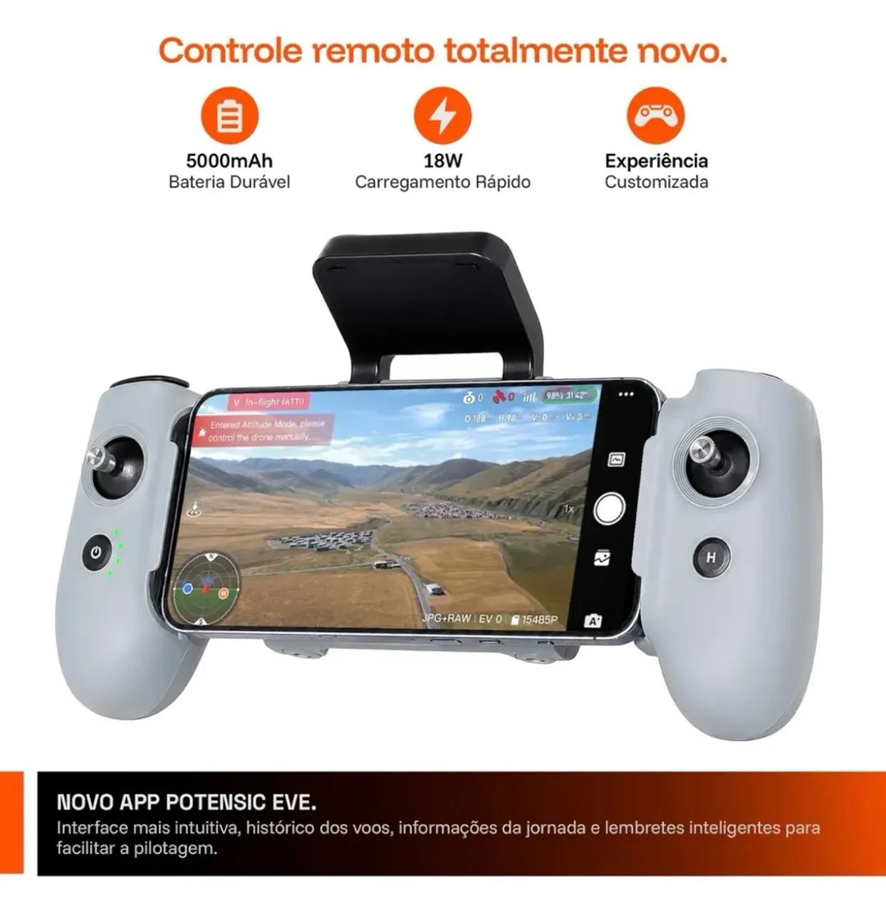 Drone Potensic Atom 2 flymore - Homologado Anatel  - Foto 4