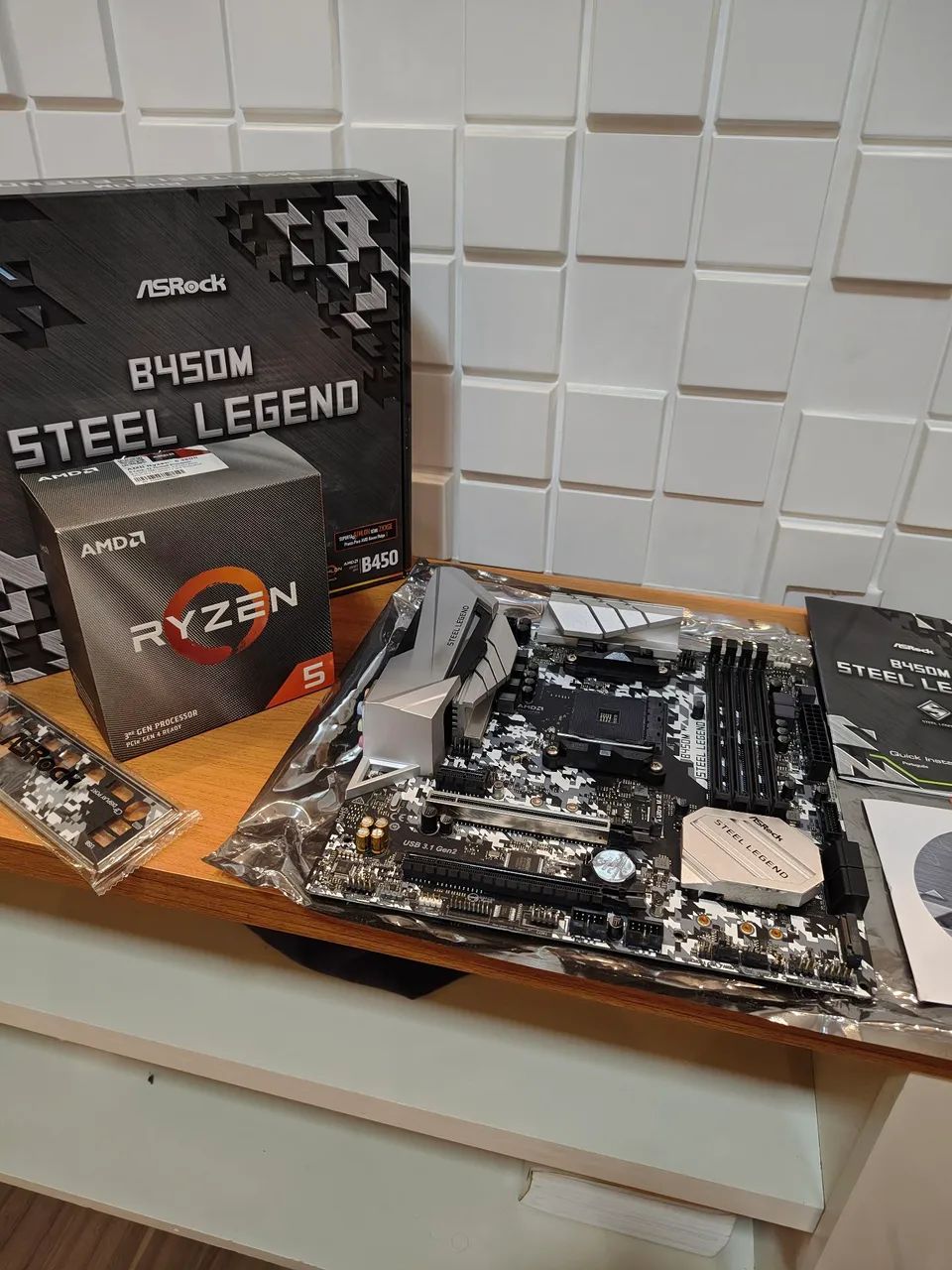 Kit Ryzen 5 3600 + Placa mãe B450m Steel Legend  - Foto 2