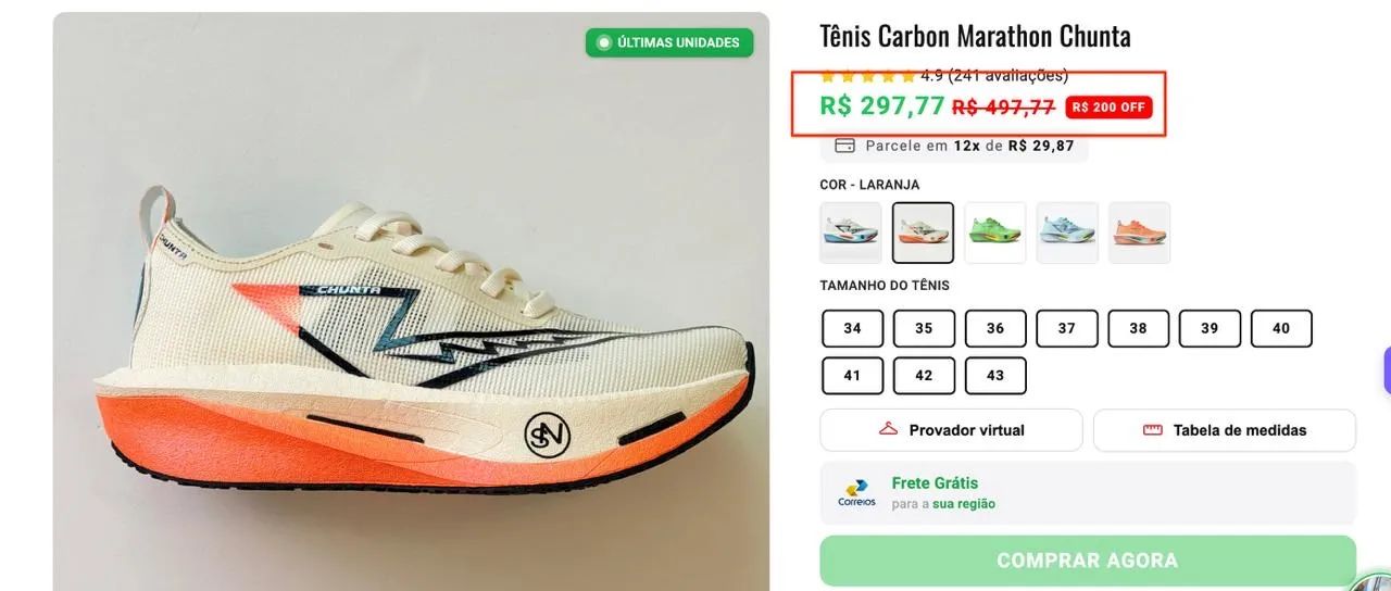 Tênis com placa carbono | Carbon Marathon Chunta - Foto 4