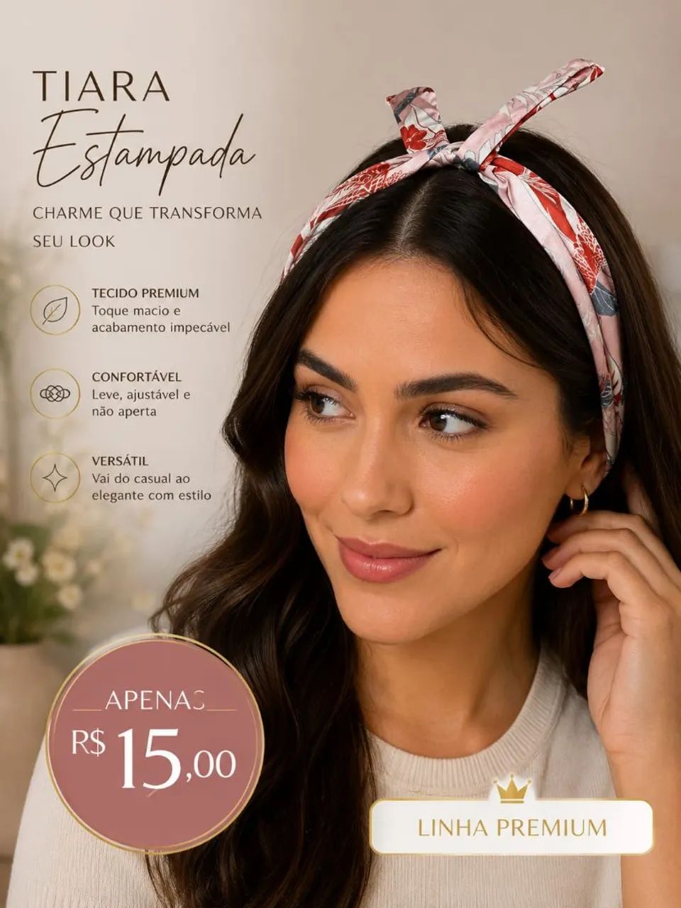 Faixa de cabelo estilo retrô fashion - Foto 5
