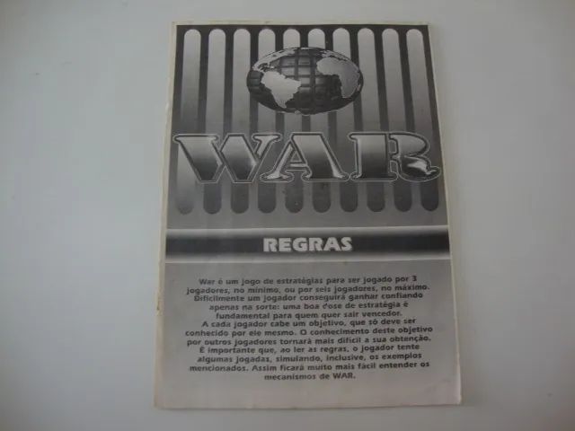 Manual de Instruções do Jogo War (Grow)