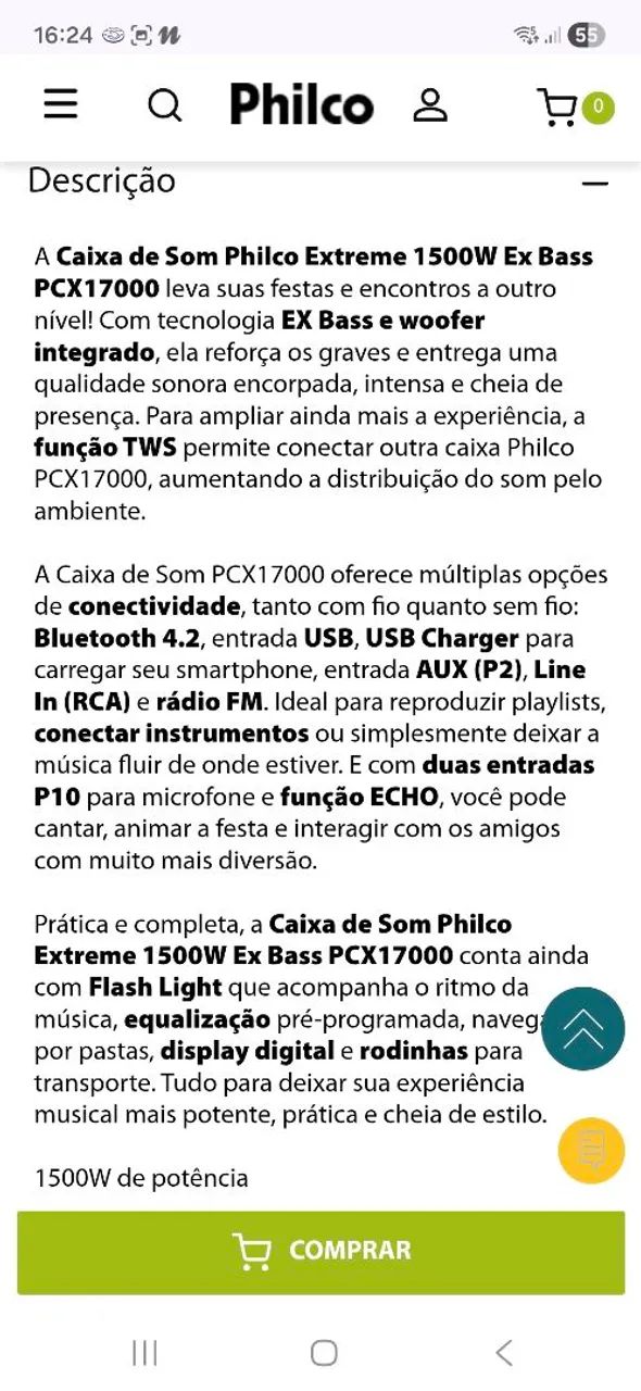 Caixa de som philco Extreme 1500w - Foto 5