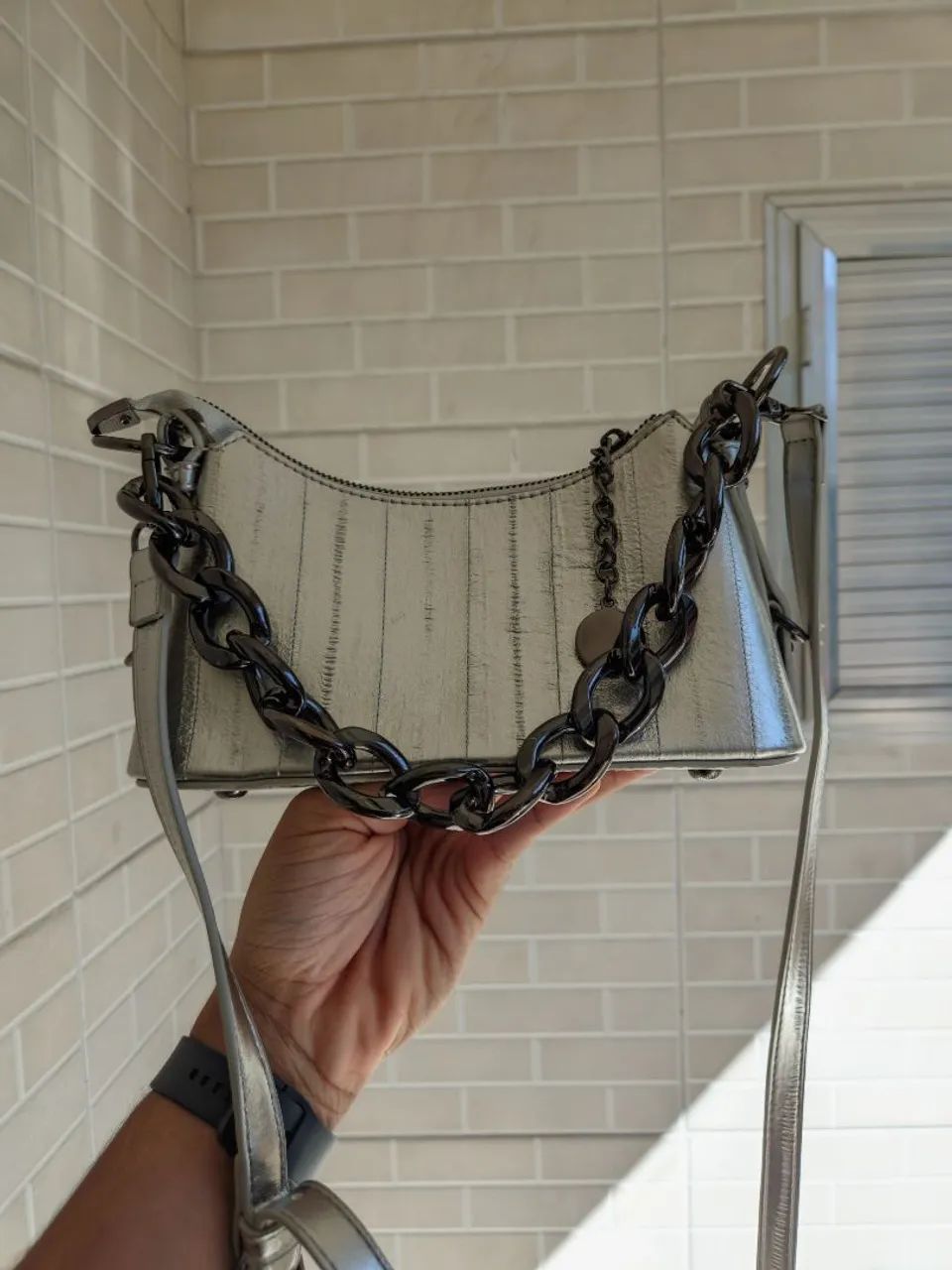 Bolsa Prateada Pequena