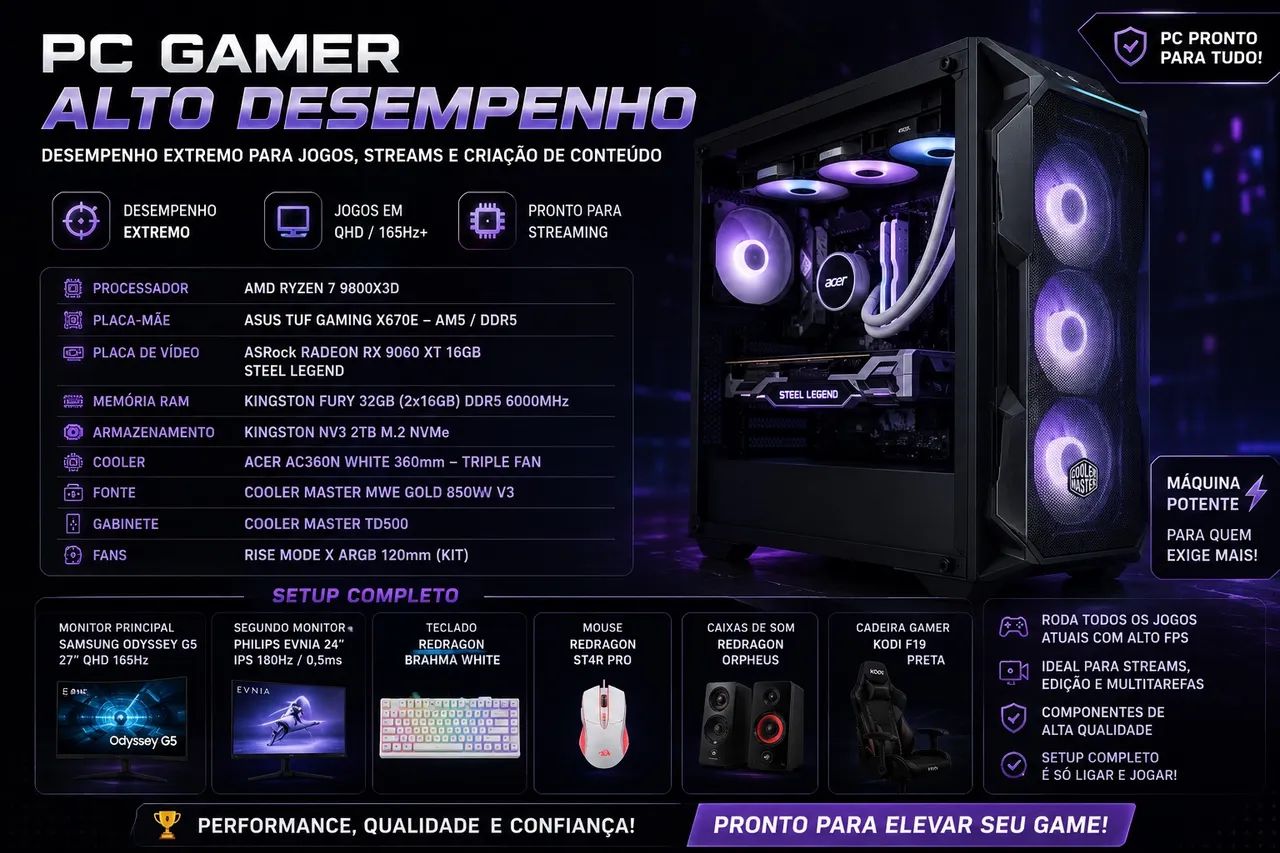 PC GAMER + SETUP COMPLETO À VENDA