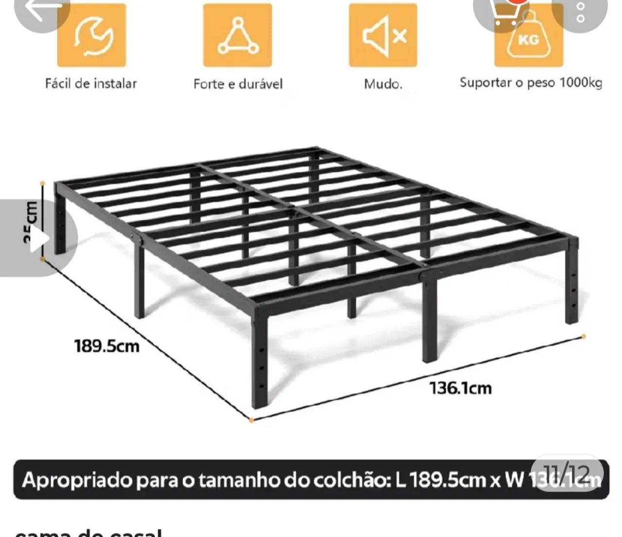 Vendo estrado de cama casal super resistente  - Foto 2