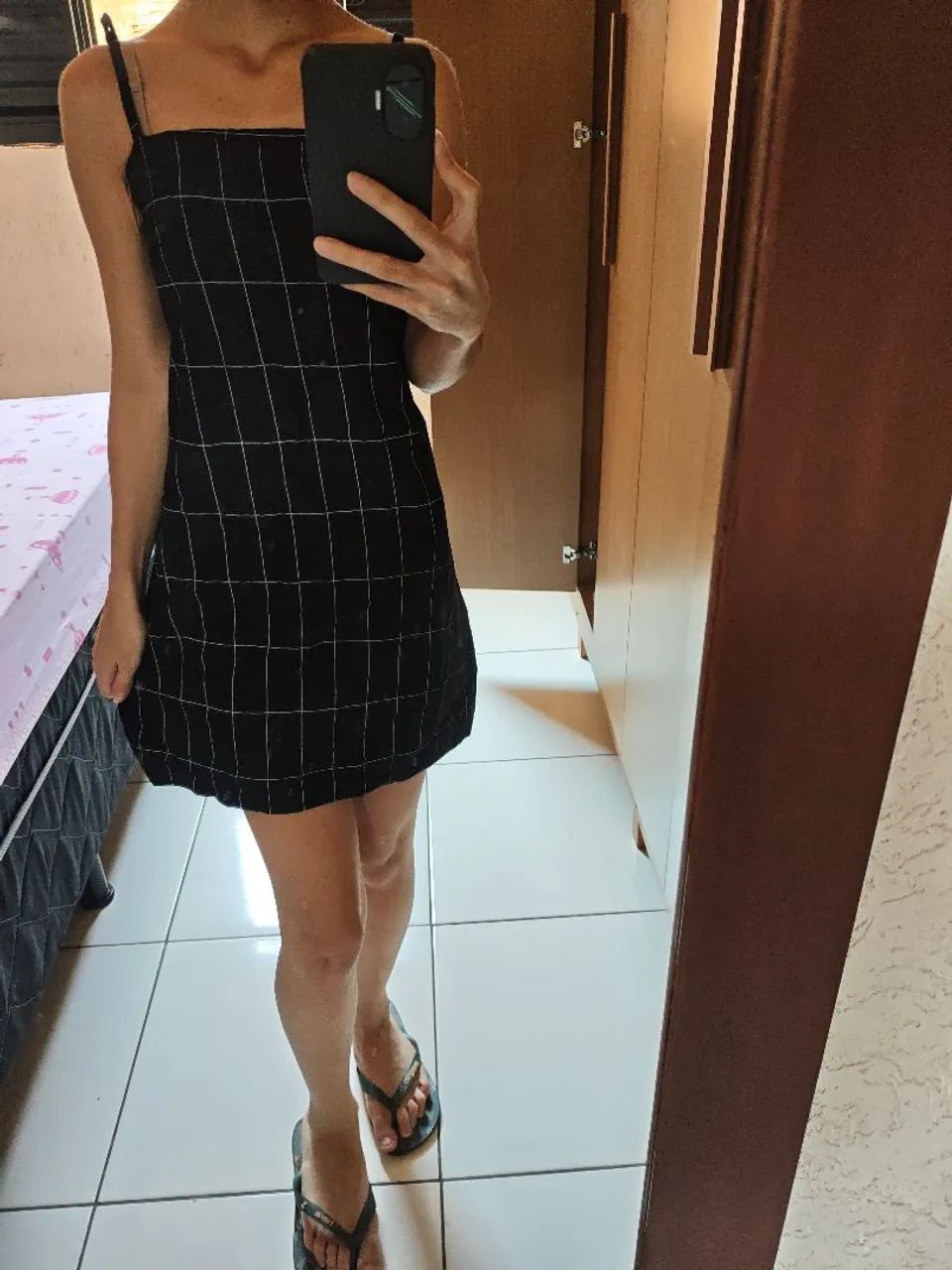 Vestido quadriculado preto  - Foto 2