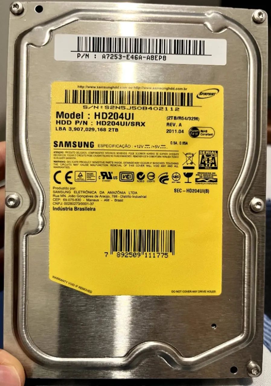 HD 2TB SATAII Samsung 3,5 polegadas