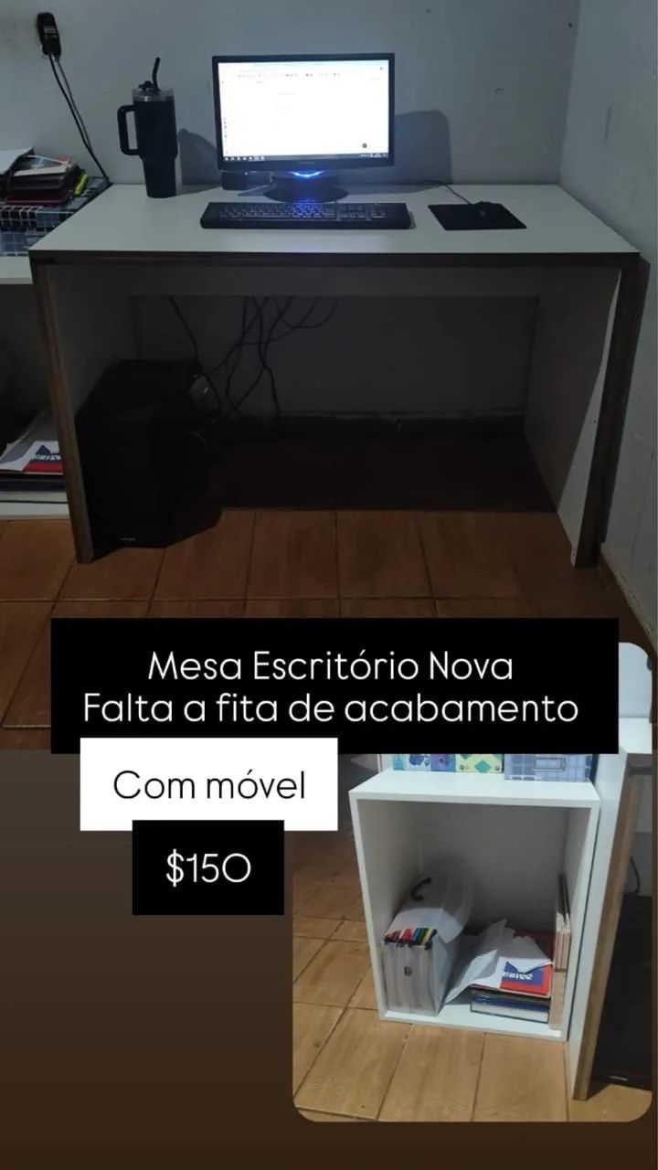 Mesa Escritório Falta fita de acabamento 