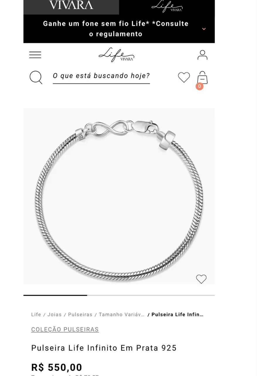 Pulseira Life Vivara Prata 925 - Foto 4