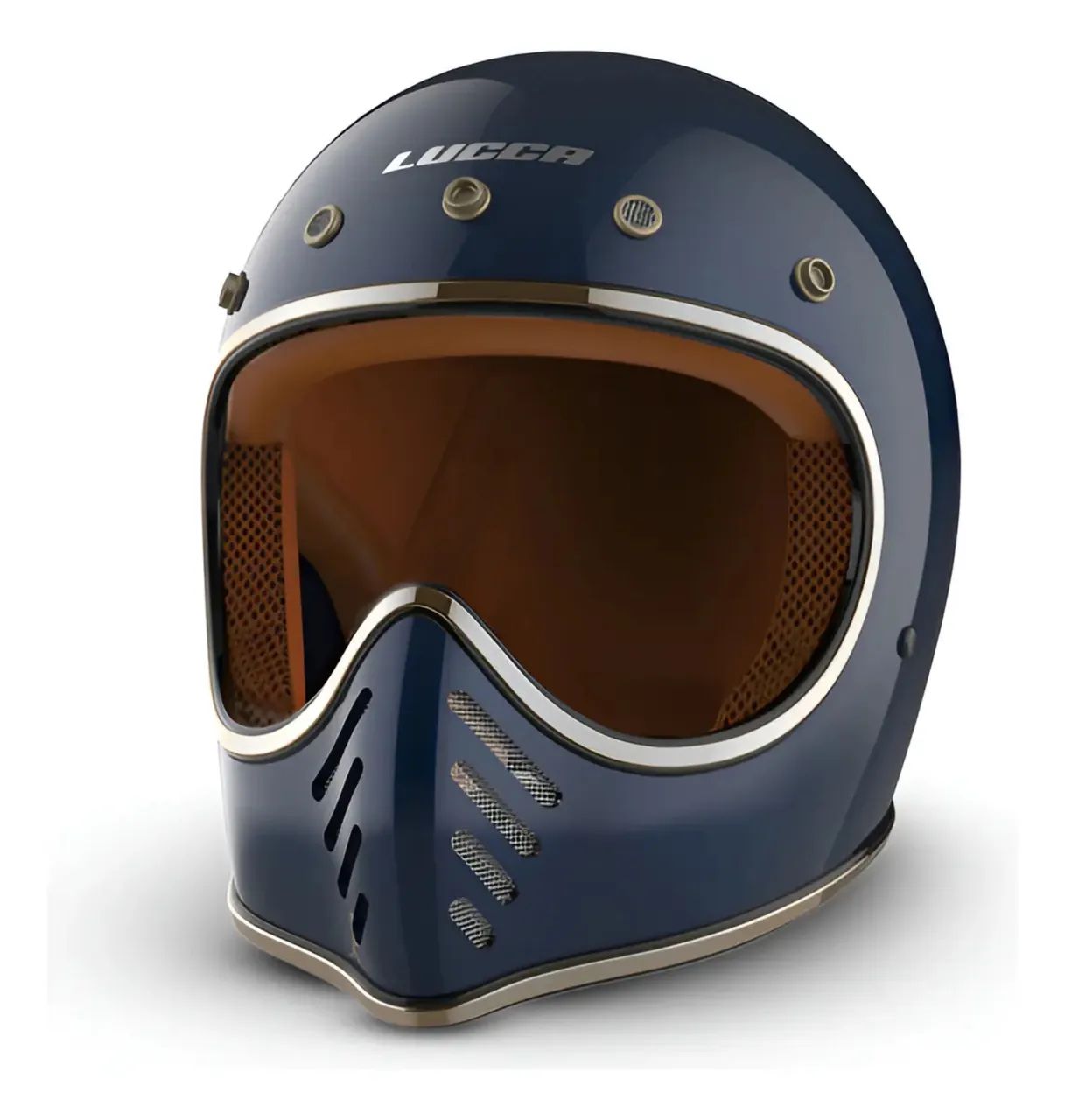 Capacete Lucca Magno X Glossy blue + 1 Óculos Silver original