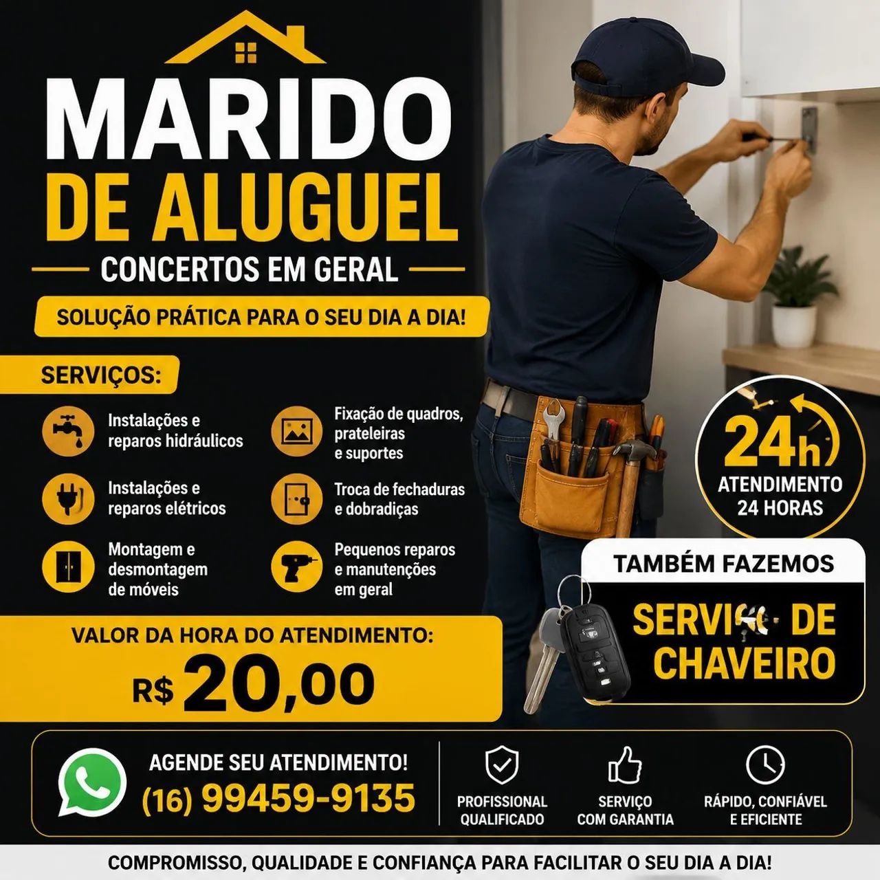 CHAVEIRO e Marido de aluguel atendo 24h