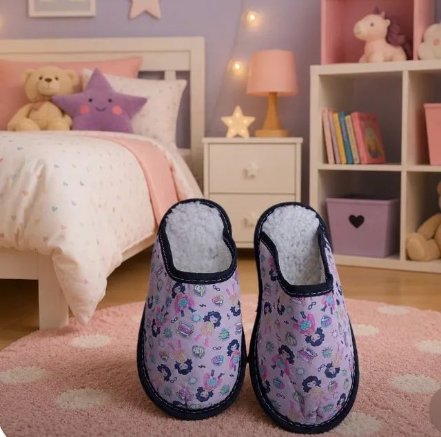 Pantufa infantil feminina Felpuda 