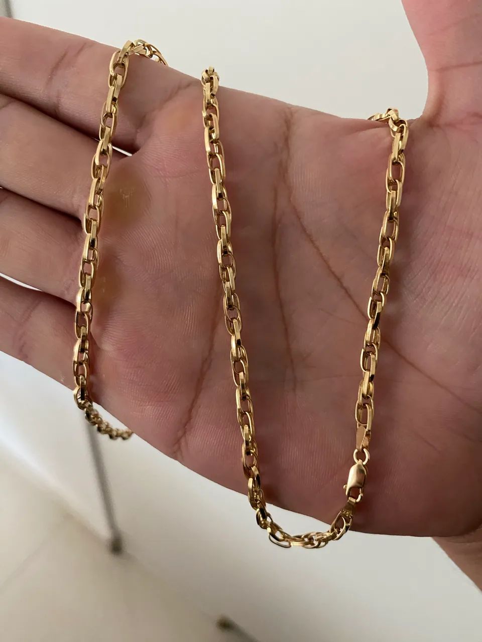 Corrente tijolinho duplo ouro 18k  - Foto 3