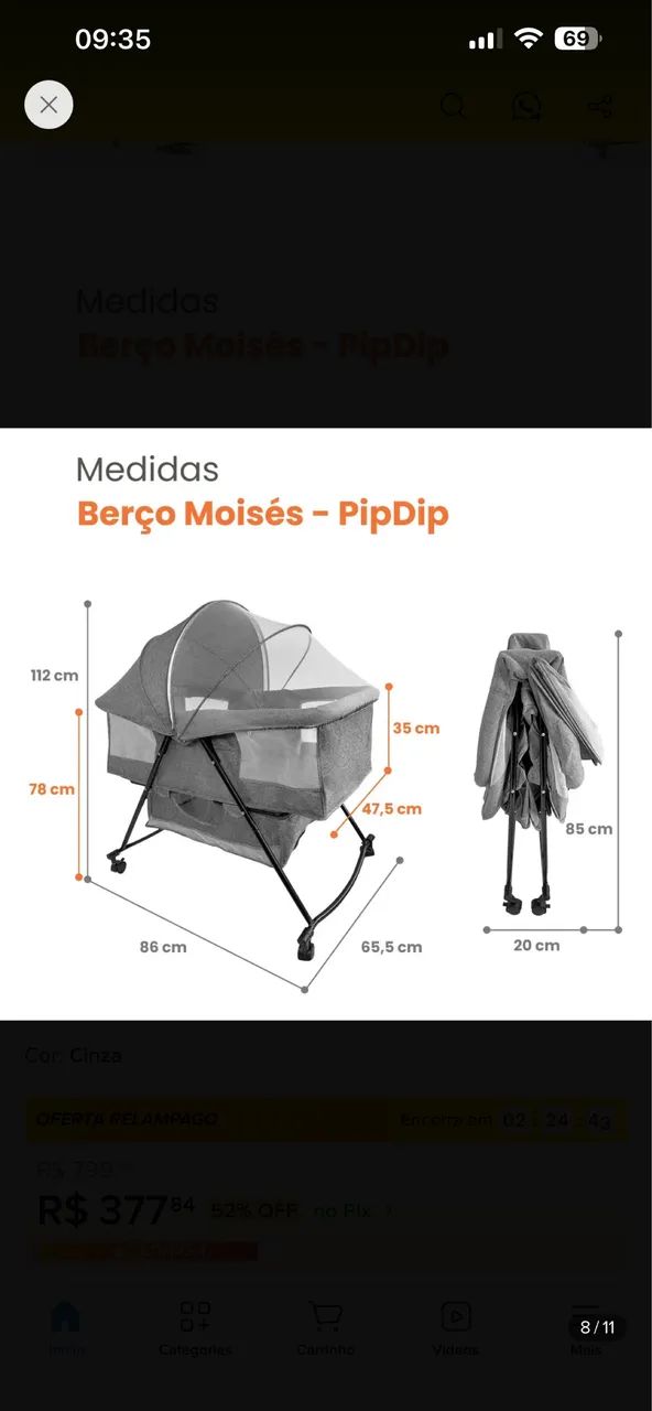 Vende- se berço Moisés pouco usado. - Foto 2