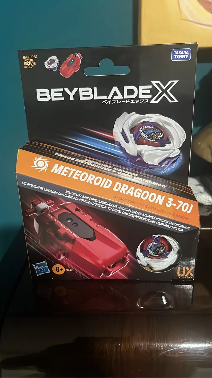 Beyblade X Meteor Dragoon Hasbro com lançador string