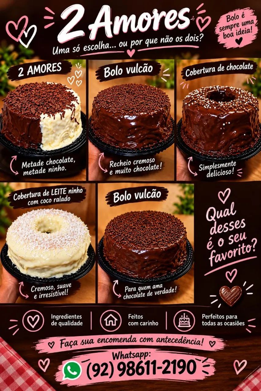 Bolos com cobertura de chocolate e vulcão  - Foto 4