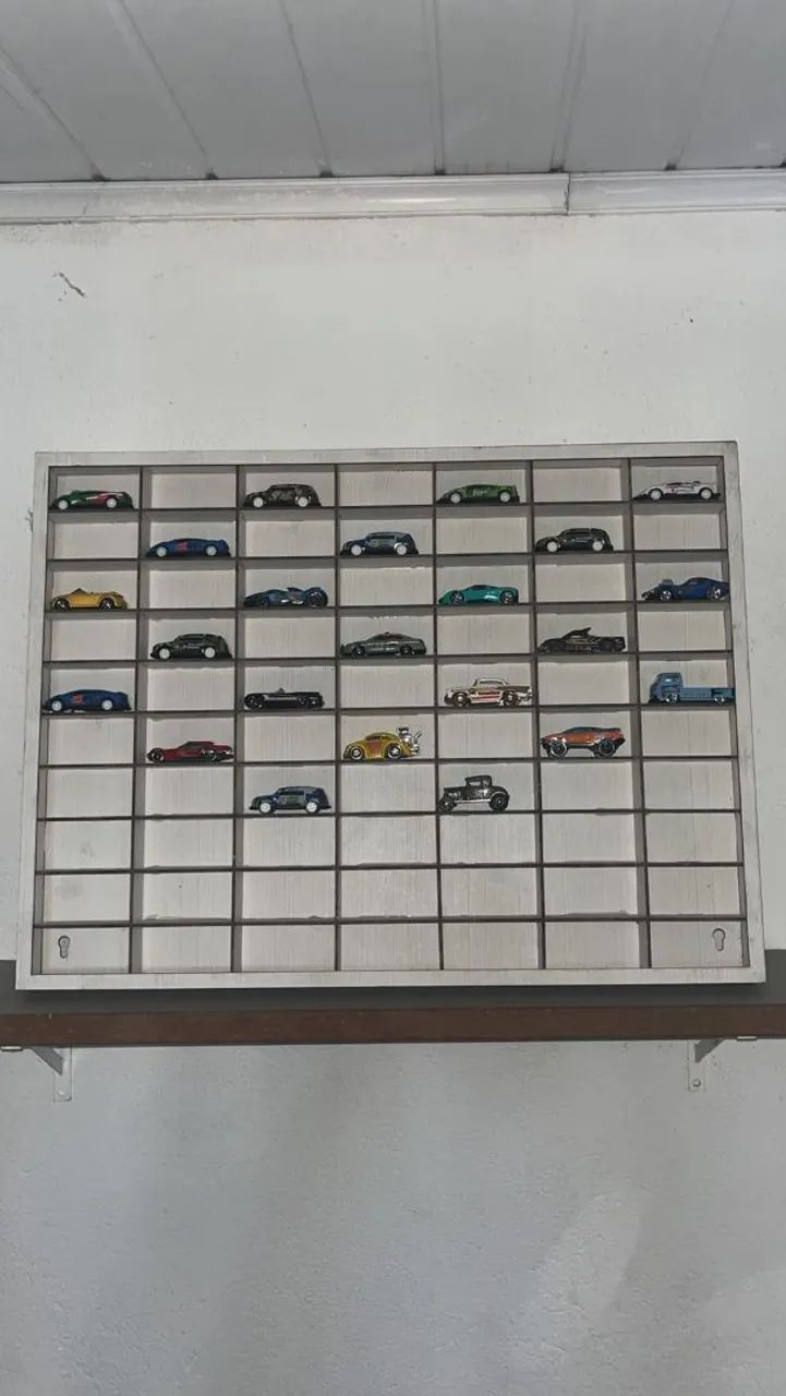 Coleção hot Wheels e expositor 