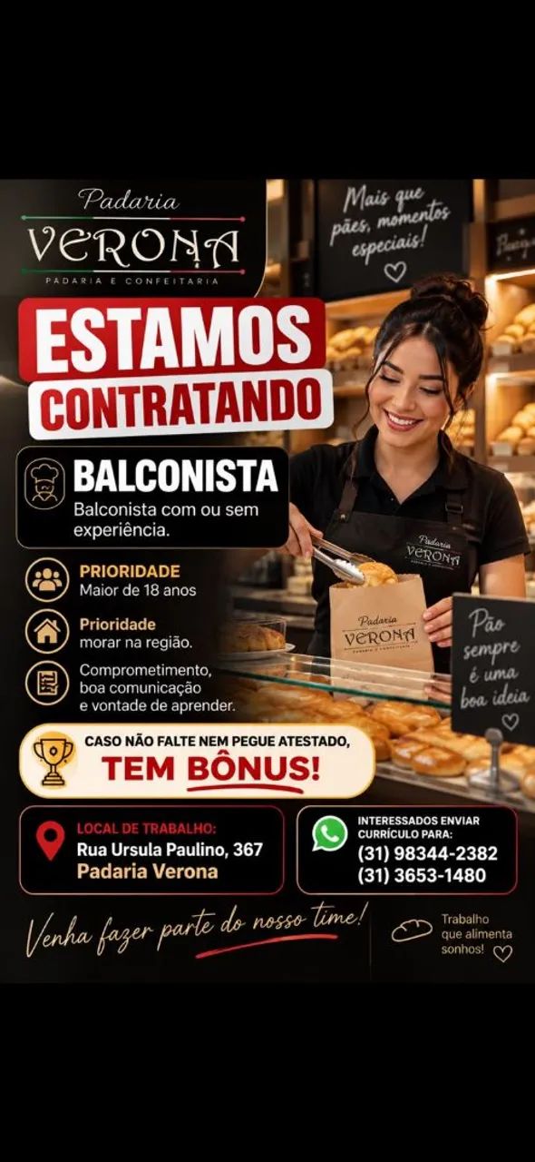 VAGA ÚNICIO IMEDIATO 