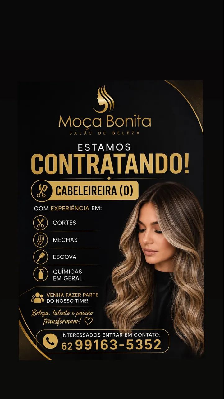 Vaga de cabeleireira (o) com experiência 